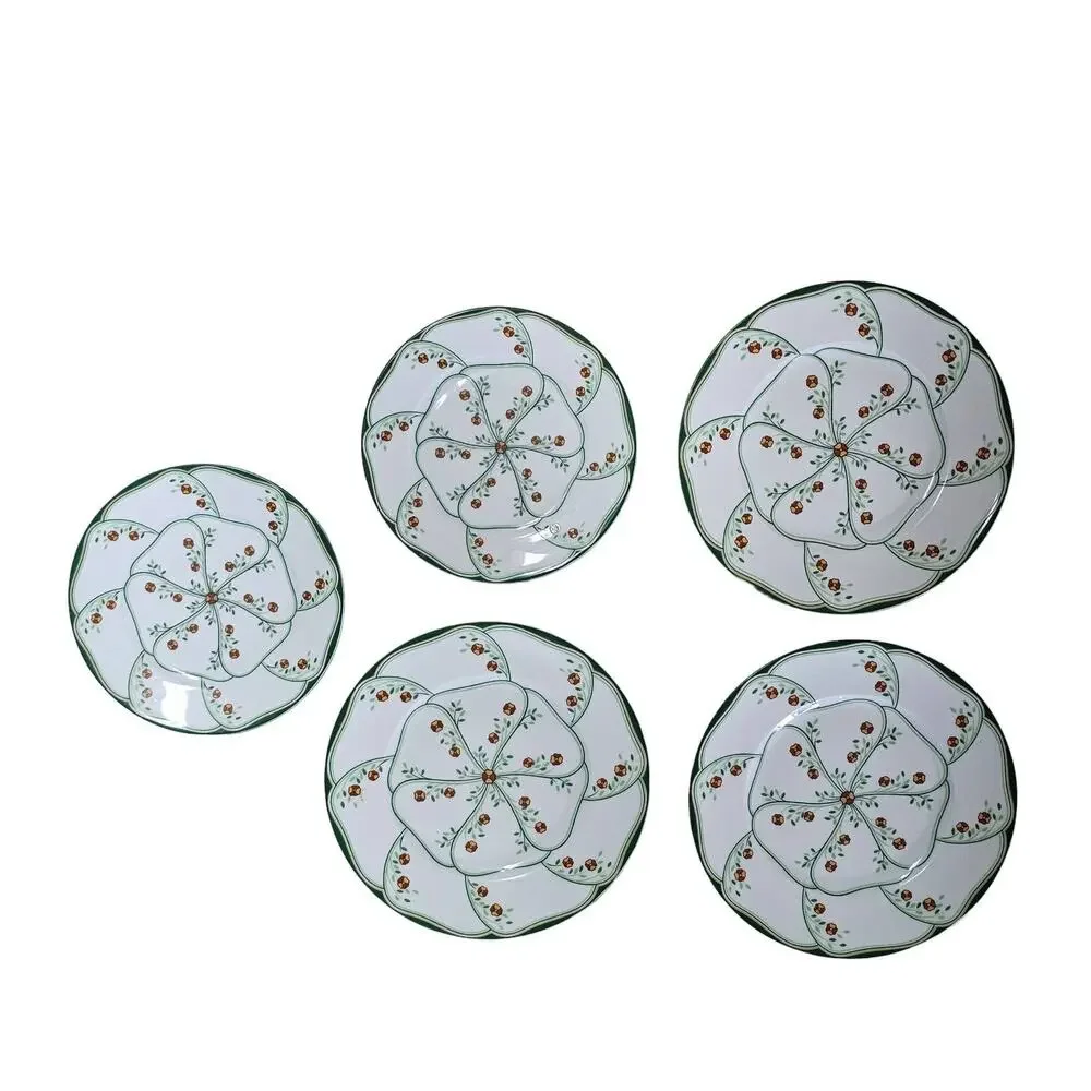 5 Haviland Limoges France Lotus Plates 3 - 8